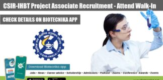 CSIR-IHBT Project Associate Recruitment