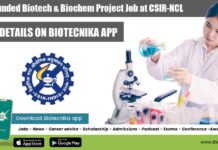 BIRAC Funded Biotech & Biochem Project Job at CSIR-NCL CSIR-NCL Pune Project Jobs