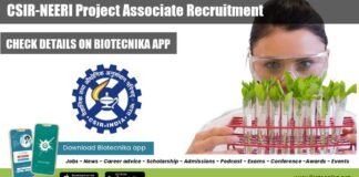 CSIR-NEERI Project Associate