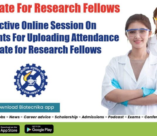 CSIR Update For Research Fellows - Interactive Online Session On Arrangements For Uploading Attendance Certificate
