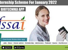 FSSAI Internship Scheme 2022
