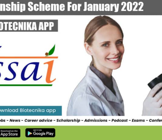 FSSAI Internship Scheme 2022