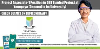 Project Associate-1 Position Vacant