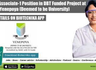Project Associate-1 Position Vacant