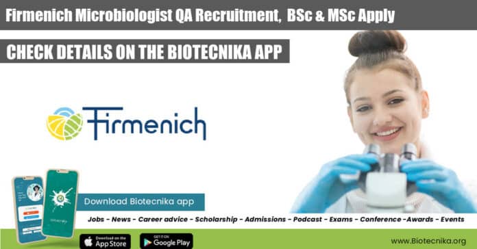 Firmenich Microbiologist QA