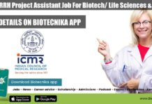 ICMR-NIRRH Project Assistant Job For Biotech/ Life Sciences & Zoology ICMR-NIRRH Assistant Job