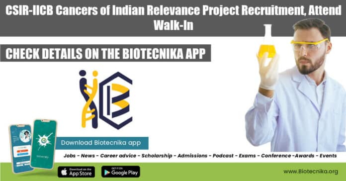 IICB Project Associate Vacancy
