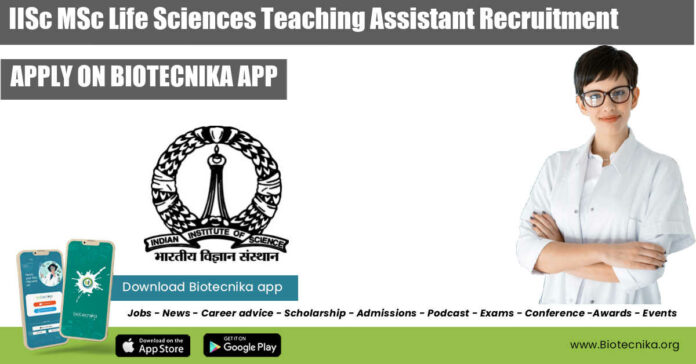IISc Life Sciences Job