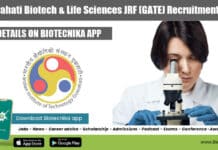 IIT Guwahati Biotech & Life Sciences JRF (GATE) Recruitment IIT Guwahati Biotech &