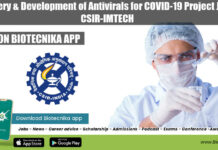 Discovery & Development of Antivirals for COVID-19 Project Recruitment at CSIR-IMTECH IMTECH COVID-19 Research Project