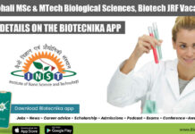 INST Mohali MSc & MTech Biological Sciences, Biotech JRF Vacancy INST Mohali JRF Vacancy