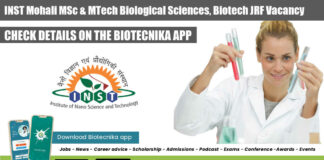 INST Mohali JRF Vacancy