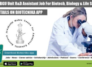 JNCASR Biotech R&D Assistant