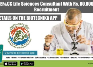 MoEF&CC Life Sciences Consultant