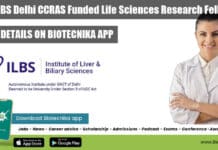 Govt ILBS Delhi CCRAS Funded Life Sciences Research Fellow Recruitment NCT Delhi ILBS SRF