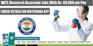 NDTL Research Associate Jobs