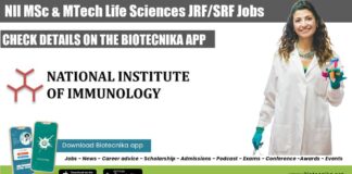 NII Life Sciences Vacancies