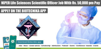 NIPER Scientific Officer Job