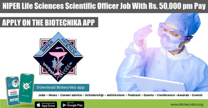 NIPER Scientific Officer Job