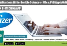 Pfizer Publications Writer For Life Sciences – MSc & PhD Apply Online Pfizer Publications Writer
