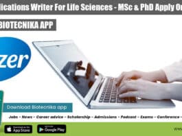 Pfizer Publications Writer For Life Sciences – MSc & PhD Apply Online Pfizer Publications Writer