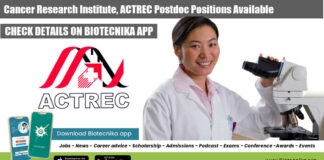 Postdoc Jobs ACTREC CRI