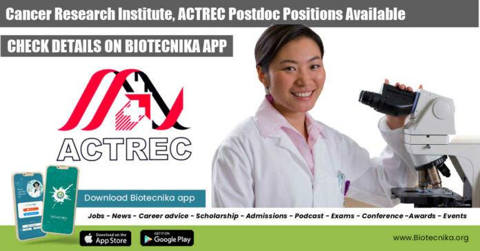 Postdoc Jobs ACTREC CRI