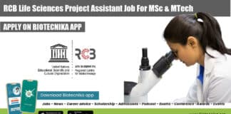 RCB Job MSc MTech