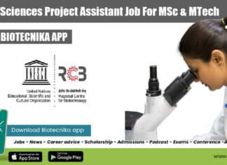 RCB Job MSc MTech