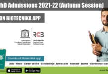 RCB PhD Admissions 2021-22 (Autumn Session), Apply Online RCB PhD Admissions 2021-22