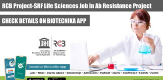 RCB Project-SRF Life Sciences