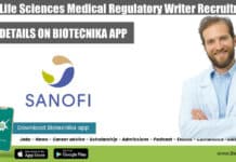 Sanofi Life Sciences Medical Regulatory Writer Recruitment, Apply Online Sanofi Life Sciences Medical