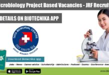 TMC Microbiology Project Based Vacancies – JRF Recruitment TMC Microbiology Project