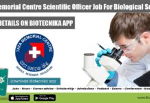 Tata Memorial Centre Scientific Officer Recruitment For Biological Sciences TMC Scientific Officer Jobs