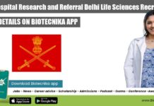 Army Hospital Research and Referral Delhi Life Sciences Recruitment AHRR Delhi Life Sciences army hospital research and referral