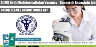AIIMS Delhi Bioinformatician Vacancy