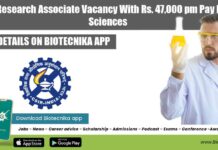 CCMB Research Associate Vacancy With Rs. 47,000 pm Pay For Life Sciences CCMB Research Associate Vacancy