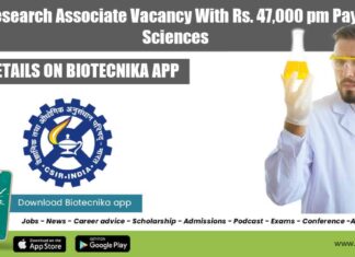 CCMB Research Associate Vacancy