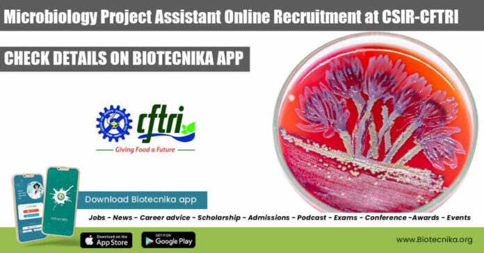 CSIR-CFTRI Microbiology Project Assistant