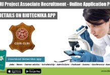 CSIR-CLRI Project Associate Recruitment – Online Application Process CSIR-CLRI Project Associate