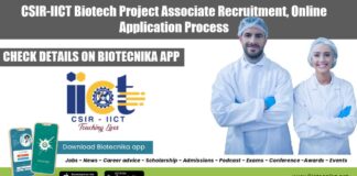 CSIR-IICT Biotech Project Associate