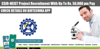 CSIR-NEIST Project Recruitment