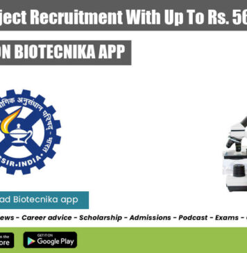 CSIR-NEIST Project Recruitment With Up To Rs. 56,000 pm Pay CSIR-NEIST Project Recruitment