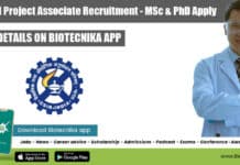 CSMCRI Project Associate Recruitment – MSc & PhD Apply CSMCRI Project Associate Recruitment