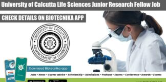Calcutta University JRF Vacancy