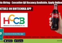 Coca-Cola Hiring – Executive QA Vacancy Available, Apply Online Coca-Cola India Jobs