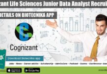 Cognizant Life Sciences Junior Data Analyst Recruitment, Apply Online Cognizant Junior Data Analyst