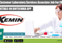 Kemin Customer Laboratory Services Associate Job For FRESHERS Freshers KEMIN Jobs