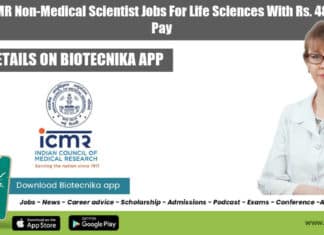 ICMR-NIMR Non-Medical Scientist Jobs