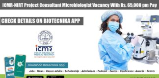 ICMR-NIRT Project Consultant Microbiologist